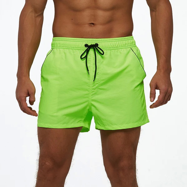 NeonGreen mens zipper swim trunks NeonGreen muške kupaće gaće sa patent zatvaračem