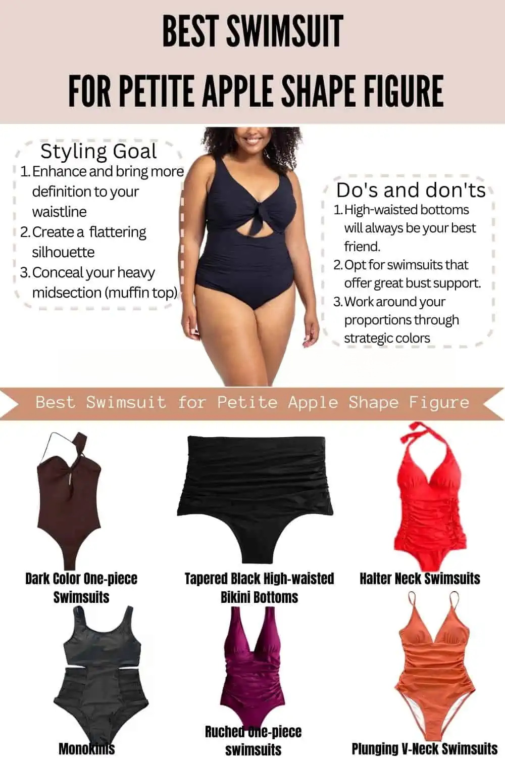beste swembroek vir Petite Apple Shape Figure
