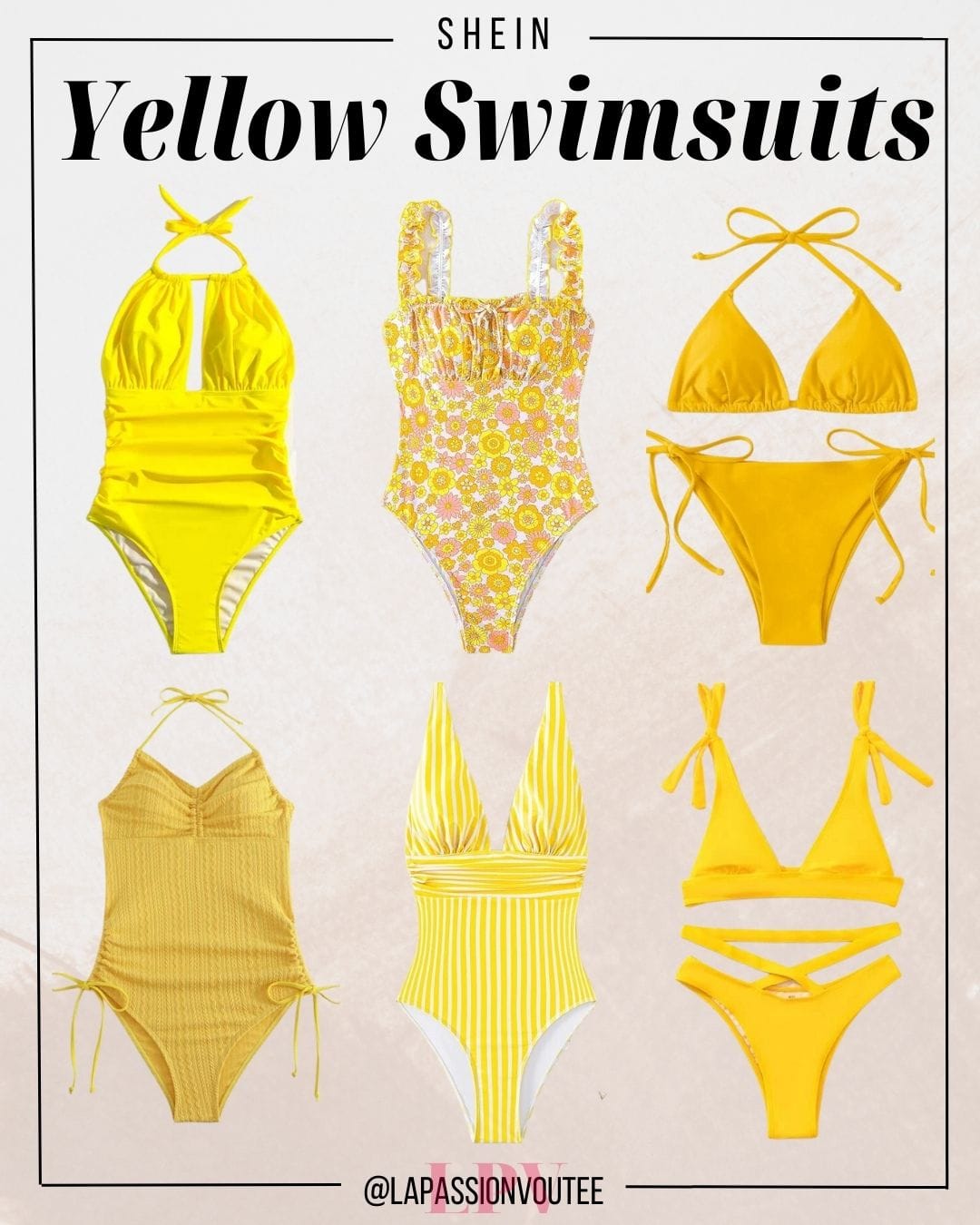 Yellow Shein Swimsuits Banyadors grocs Shein
