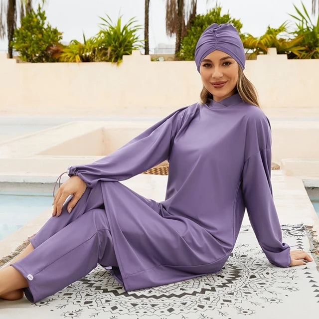 Purple Burkini Modest Swimwear Lilla Burkini Modest Badetøj