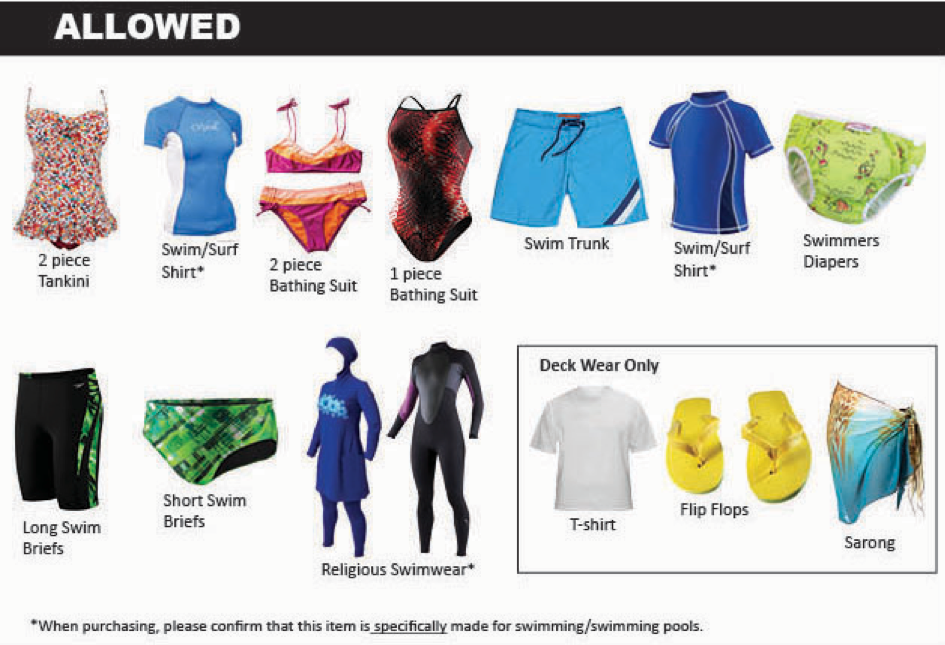 appropriate swimwear dillad nofio priodol