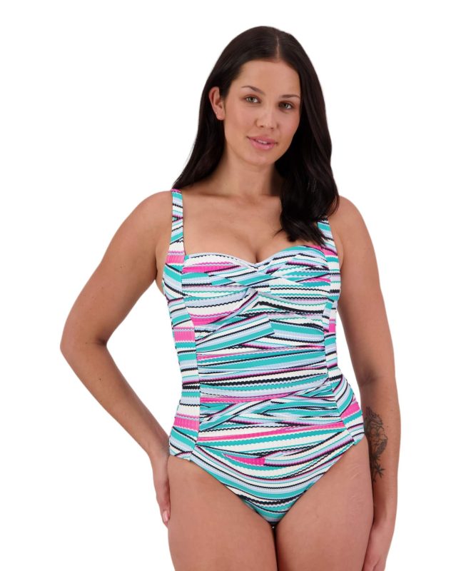Moontide Layla Twist Swimsuit In Pink مونتايد ليلى تويست ملابس السباحة باللون الوردي