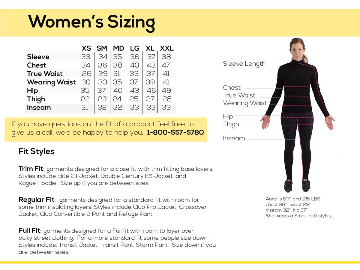 Women's Sizing Damengrößen