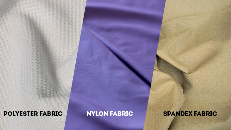 níolón poileistir agus fabraic spandex